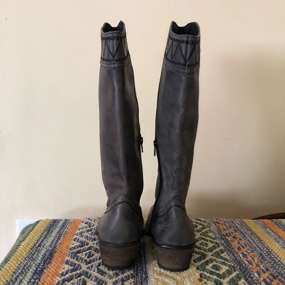 Roper Dark Gray Leather Cowboy Boots - Picture 3 of 5